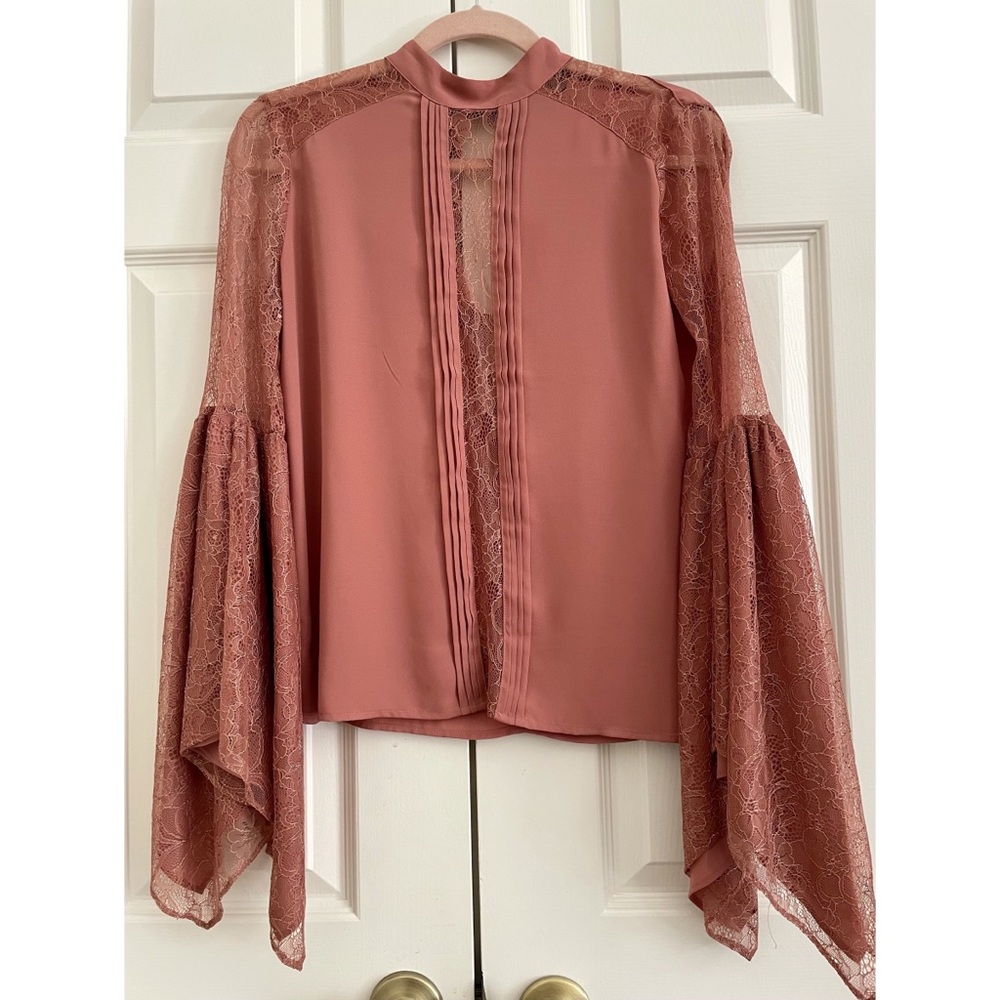 EXPRESS sandy pink lace blouse